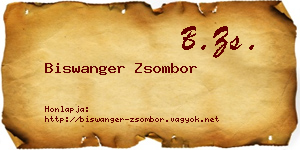 Biswanger Zsombor névjegykártya